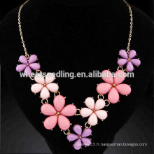 Collier diffuseur de tempérament de fleurs rurales en métal